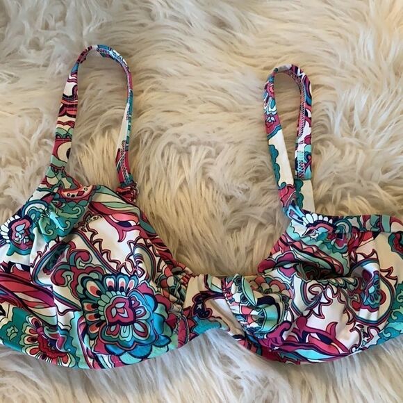 Lands End | Paisley Print Bikini Top & Skirt Swim Suit Set | 6 - Picture 2 of 8